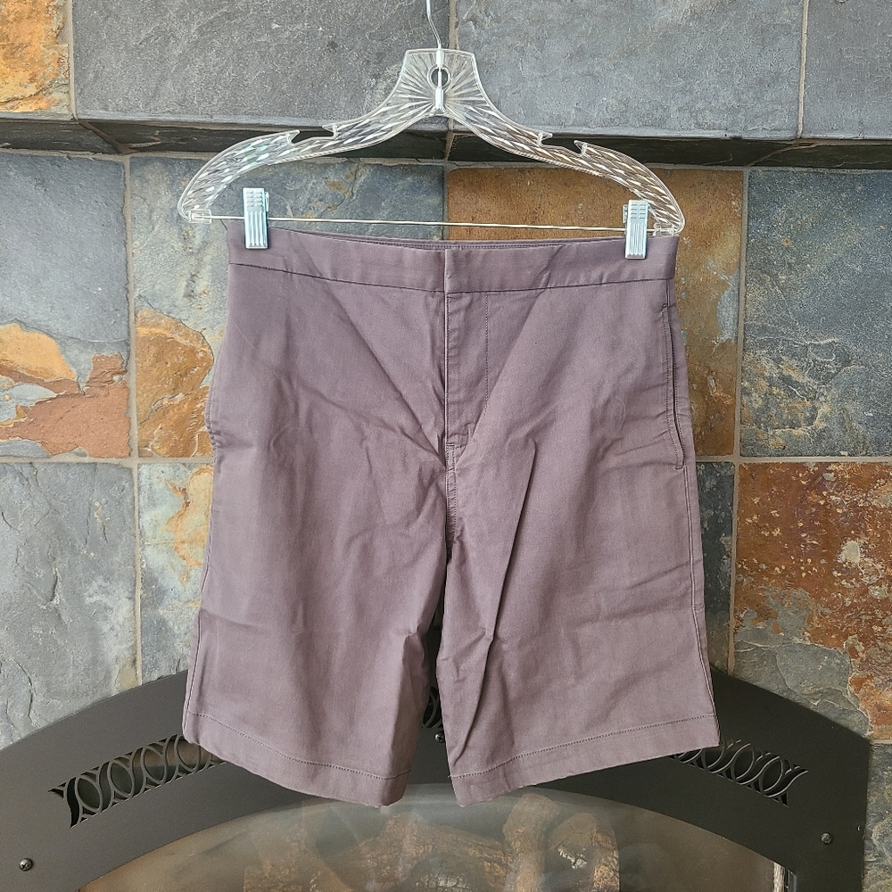Alexander Wang Designer Purple-Grey High Rise Slim Fit Bermuda Shorts XS 8β ins